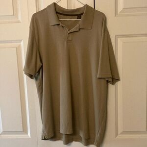 Tasso Elba mens XL polo shirt short sleeve tan golf picnic summer casual cotton